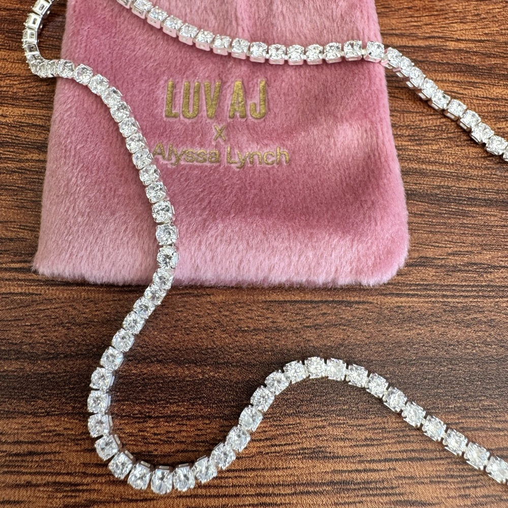 Luv AJ x Alyssa Lynch CZ Silver Tennis Necklace